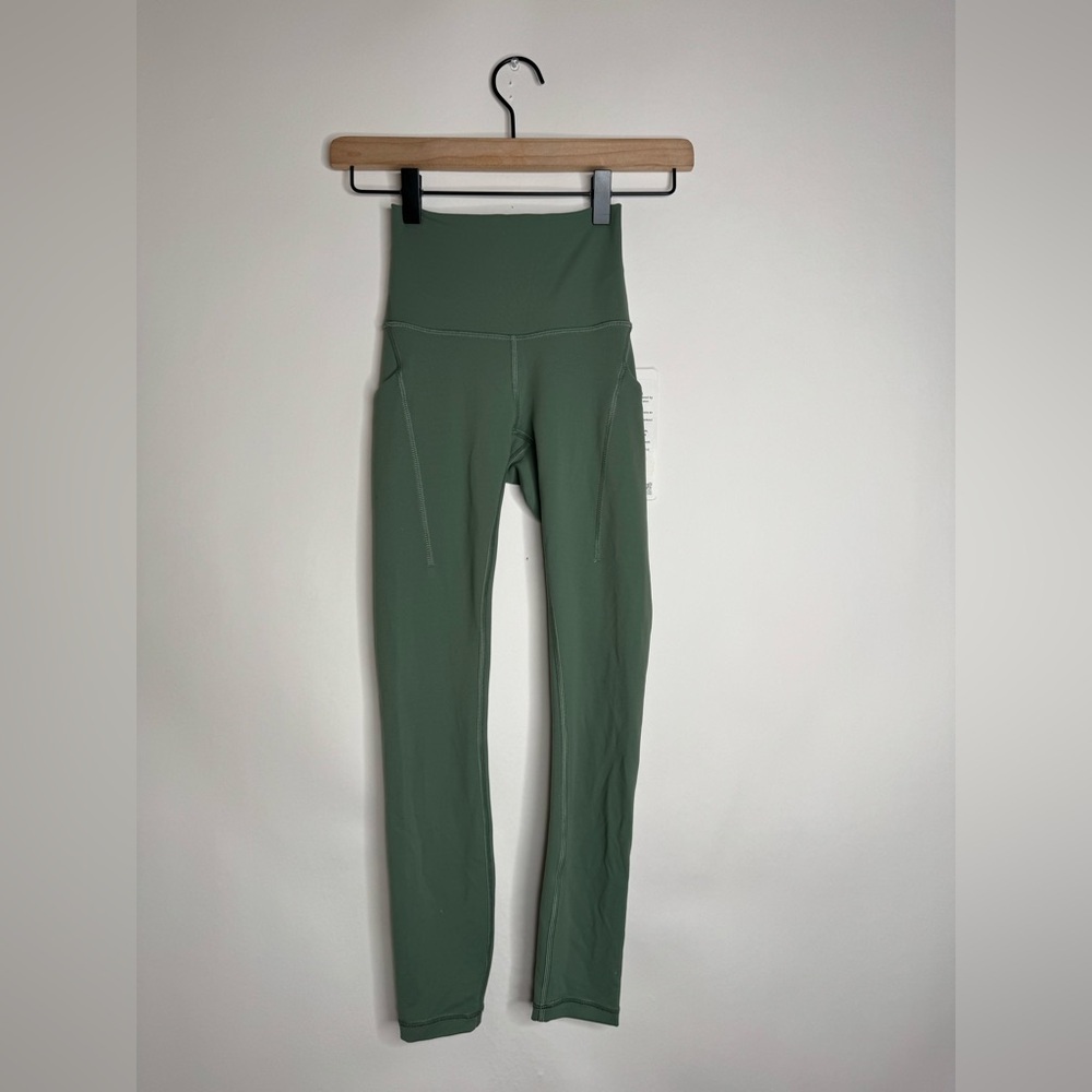 NWT Lululemon Wunder Train High-Rise Tight with Pockets 25" Grey Eucalyptus 0 - Picture 5 of 13